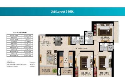 Image of 1400 Sq.ft 3 BHK Apartment / Flat for sale in Bharat Shiv Sai Paradise, Thane West, Thane for Rs. 16500000