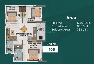Image of 1495 Sq.ft 3 BHK Builder Floor for sale in Patrapada, Bhubaneswar for Rs. 8550000
