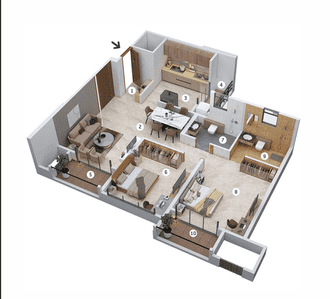 Image of 1197 Sq.ft 2 BHK Apartment / Flat for sale in Cielo by VTP Luxe, Bavdhan, Pune for Rs. 10300000