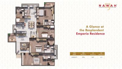 Floor Plan Image of 2956 Sq.ft 4 BHK Apartment / Flat for sale in Nawah Emporio, Raghunathpur Bhubaneswar for Rs. 25000000