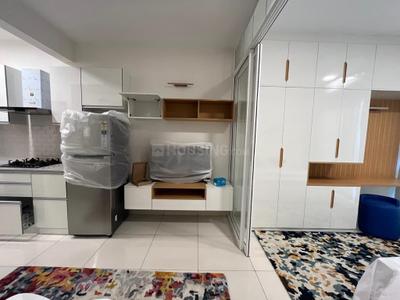 Kitchen Image of 580 Sq.ft 1 RK Studio for rent in L And T Raintree Boulevard, Sahakara Nagar Bengaluru for Rs. 42000