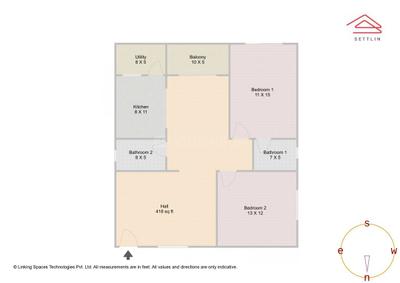 Image of 1255 Sq.ft 2 BHK Apartment / Flat for sale in New Heaven by Green City Homes, Kartik Nagar, Bengaluru for Rs. 9500000