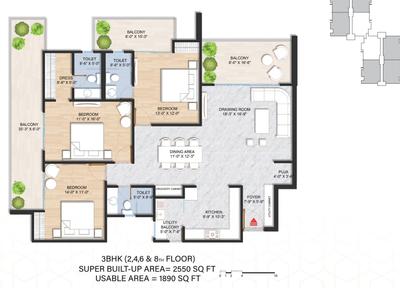 Image of 1445 Sq.ft 2 BHK Apartment / Flat for sale in Sangam Valley, Sahastradhara Road, Dehradun for Rs. 11560000