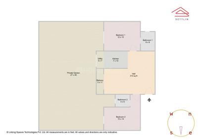 Image of 1110 Sq.ft 2 BHK Apartment / Flat for sale in Esteem Gardenia by Esteem Ventures, Sahakara Nagar, Bengaluru for Rs. 14800000