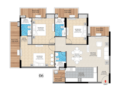 Image of 2085 Sq.ft 3.5 BHK Apartment / Flat for sale in Zenith Vista, Vrindavan Yojana, Lucknow for Rs. 13749000