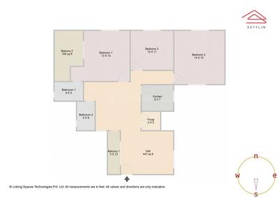 Image of 1605 Sq.ft 3 BHK Apartment / Flat for sale in National Game Village, Koramangala, Bengaluru for Rs. 20600000