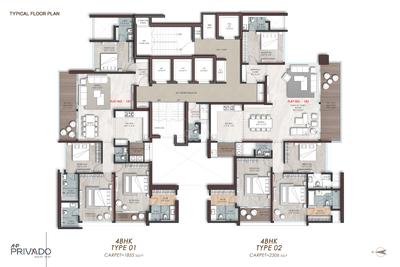 Image of 2011 Sq.ft 3 BHK Apartment / Flat for sale in ANP Privado, Baner, Pune for Rs. 26500000