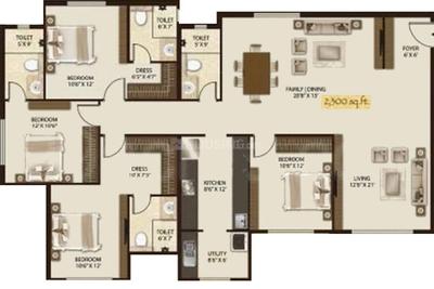 Image of 1746 Sq.ft 3 BHK Apartment / Flat for sale in Legacy Salvador, Yelahanka, Bengaluru for Rs. 26300000