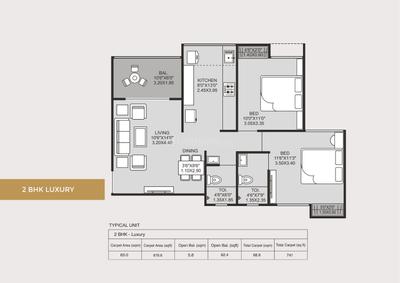 Image of 1419 Sq.ft 3 BHK Apartment / Flat for sale in Siddhivinayak Vision Exotica Building A, Bhosari, Pune for Rs. 13100000