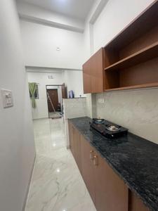 Kitchen Image of 600 Sq.ft 1 BHK Builder Floor for rent in Mahalakshmi Nagar Indore for Rs. 18000