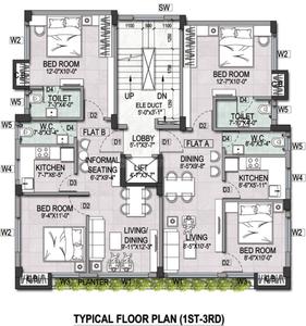 Image of 870 Sq.ft 2 BHK Apartment / Flat for sale in Nayabad, Kolkata for Rs. 3915000