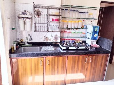 Kitchen Image of 680 Sq.ft 1 BHK Apartment / Flat for rent in Sunrise Glory, Shilphata Thane for Rs. 25000