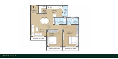 Image of 1160 Sq.ft 2 BHK Apartment / Flat for sale in Gunjan, Vapi for Rs. 3200000