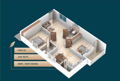 Image of 1161 Sq.ft 2 BHK Apartment / Flat for sale in GM Sri Sai Signature, Horamavu, Bengaluru for Rs. 7900000