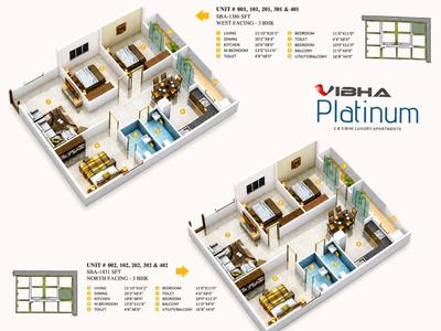 Image of 1404 Sq.ft 3 BHK Apartment / Flat for sale in NRI Layout, Bengaluru for Rs. 10108800