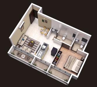 Image of 400 Sq.ft 1 RK Apartment / Flat for sale in J Prime Swastik, Panvel, Navi Mumbai for Rs. 2300000