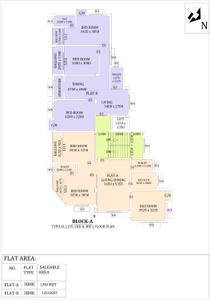 Floor Plan Image of 1101 Sq.ft 2 BHK Apartment / Flat for sale in Hamid Nagar Asansol for Rs. 3400000