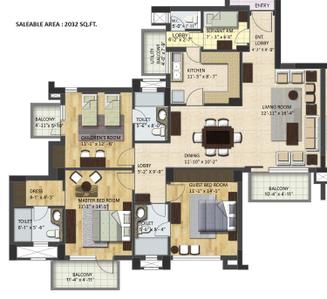 Image of 1800 Sq.ft 3 BHK Apartment / Flat for sale in BPTP Park Grandeura, Sector 82, Faridabad for Rs. 21000000