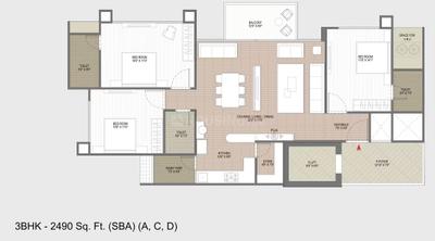 Image of 3300 Sq.ft 5 BHK Apartment / Flat for sale in Evara Tower, Gota, Ahmedabad for Rs. 44000000