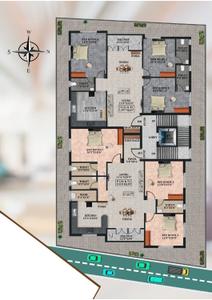 Floor Plan Image of 1397 Sq.ft 3 BHK Apartment / Flat for sale in Madipakkam Chennai for Rs. 13201000