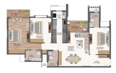 Image of 1400 Sq.ft 3 BHK Apartment / Flat for sale in Qala, Dumduma, Bhubaneswar for Rs. 15710000