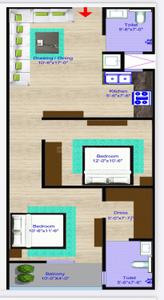 Image of 1450 Sq.ft 3 BHK Apartment / Flat for sale in Greno Residency, Devla, Greater Noida for Rs. 5001000