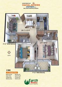 Image of 1374 Sq.ft 3 BHK Apartment / Flat for sale in Mahalakshmi Apartment, Naini, Allahabad for Rs. 7273720