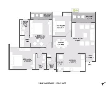 Image of 920 Sq.ft 2 BHK Apartment / Flat for sale in Austin Yana, Tathawade, Pune for Rs. 9800000