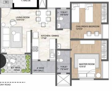 Image of 2117 Sq.ft 4 BHK Apartment / Flat for sale in Ranjekar Avantika, Kothrud, Pune for Rs. 38400000