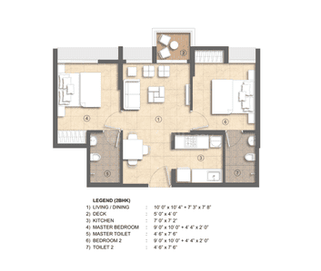 Image of 615 Sq.ft 2 BHK Apartment / Flat for sale in Lodha Crown Kolshet, Kolshet, Thane for Rs. 11900000