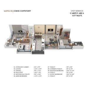 Image of 2046 Sq.ft 4 BHK Apartment / Flat for sale in Twilight, Balewadi, Pune for Rs. 25000000