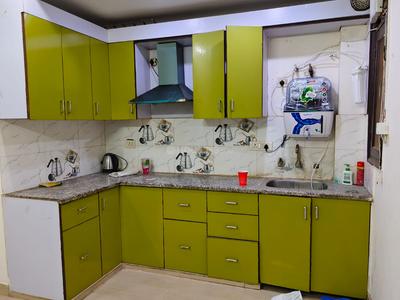 Kitchen Image of 500 Sq.ft 1 BHK Builder Floor for rent in Indirapuram Ghaziabad for Rs. 21000