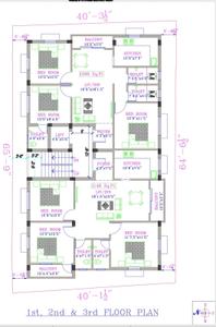 Floor Plan Image of 1099 Sq.ft 3 BHK Apartment / Flat for sale in Esha Homes, Nanganallur Chennai for Rs. 13188000