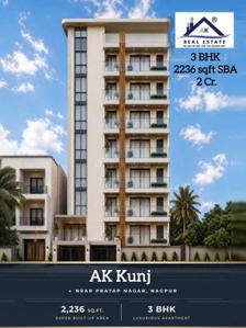 Image of 2236 Sq.ft 3 BHK Apartment / Flat for sale in Pratap Nagar, Nagpur for Rs. 20000000