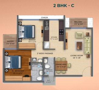 Image of 1515 Sq.ft 2 BHK Apartment / Flat for sale in Moraj Silent Valley, Nerul, Navi Mumbai for Rs. 21000000