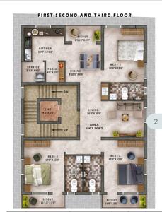 Floor Plan Image of 1570 Sq.ft 3 BHK Builder Floor for sale in Madipakkam Chennai for Rs. 12000000