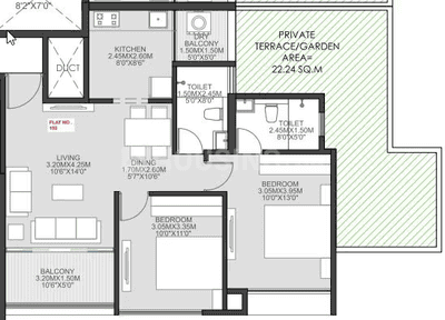 Image of 942 Sq.ft 2 BHK Apartment / Flat for sale in Sankla East World, Shewalewadi, Pune for Rs. 6600000