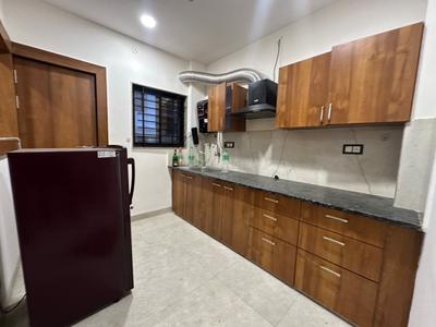 Kitchen Image of 500 Sq.ft 1 BHK Builder Floor for rent in Mahalakshmi Nagar Indore for Rs. 20000
