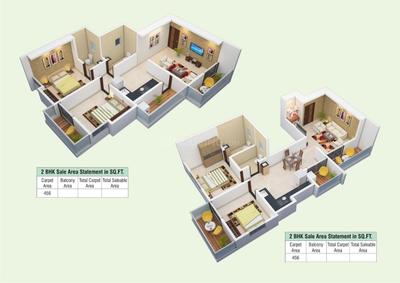 Image of 1088 Sq.ft 2 BHK Apartment / Flat for sale in T And P C P Shine, Bhugaon, Pune for Rs. 6350000