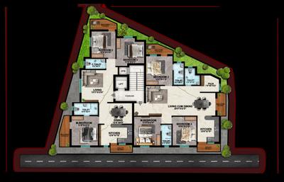 Floor Plan Image of 1586 Sq.ft 3 BHK Apartment / Flat for sale in Keelkattalai Chennai for Rs. 12800000