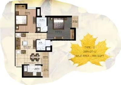 Image of 985 Sq.ft 2 BHK Apartment / Flat for sale in Paras Seasons, Sector 168, Noida for Rs. 9900000