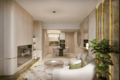 Living Room Image of 398 Sq.ft 1 RK Apartment / Flat for sale in Dubailand Dubai for Rs. 19194754