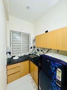 Kitchen Image of 500 Sq.ft 1 BHK Apartment / Flat for rent in Mahalakshmi Nagar Indore for Rs. 25000