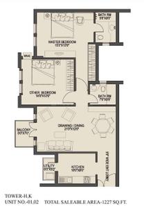 Image of 1226 Sq.ft 2 BHK Apartment / Flat for sale in Umang Monsoon Breeze Phase 1 ABLM Tower, Sector 78, Gurgaon for Rs. 13000000