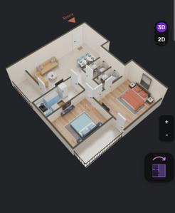 Floor Plan Image of 906 Sq.ft 2 BHK Apartment / Flat for sale in Tirath Abasan, Kaikhali Kolkata for Rs. 3950000