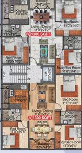 Image of 1300 Sq.ft 3 BHK Apartment / Flat for sale in Annanagar East, Chennai for Rs. 28100000