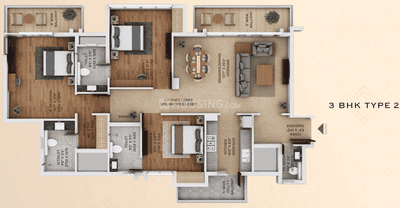 Image of 1775 Sq.ft 3 BHK Apartment / Flat for sale in ACE Ace Starlit, Sector 152, Noida for Rs. 27800000
