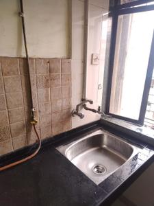 Kitchen Image of 555 Sq.ft 1 BHK Apartment / Flat for rent in Kashish Park, Dharamveer Nagar Thane for Rs. 25000