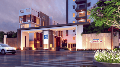 Image of 1328 Sq.ft 2 BHK Apartment / Flat for sale in Aparna Cyber Star, Osman Nagar, Hyderabad for Rs. 10358400