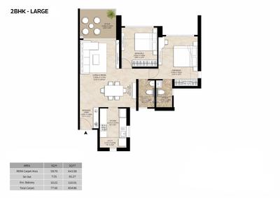 Image of 1458 Sq.ft 3 BHK Apartment / Flat for sale in Pimpri, Pune for Rs. 15900000